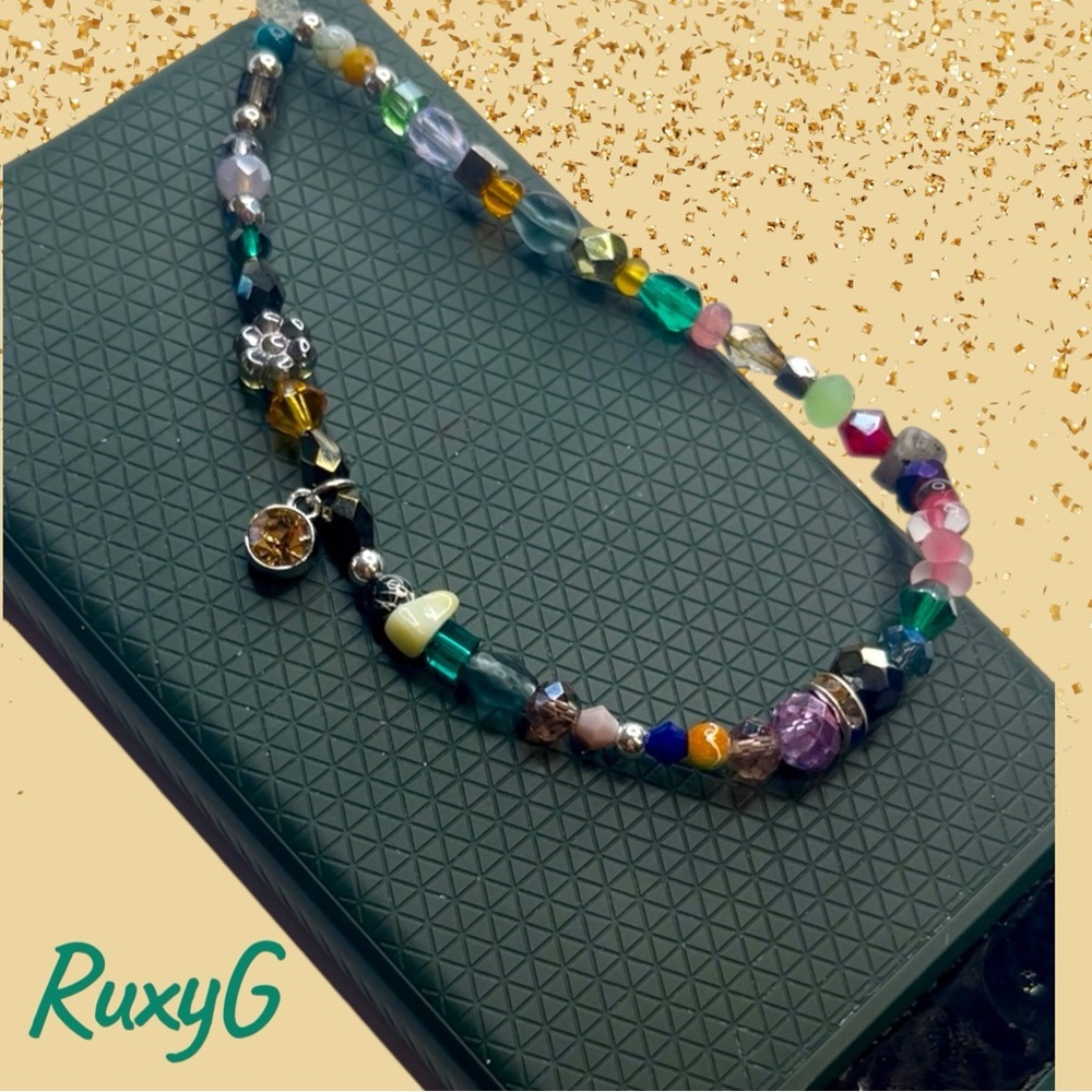 Multicolor Beaded Phone Charm